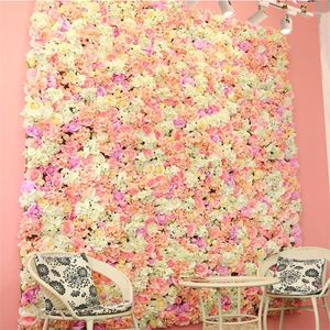 Flores decorativas White Silk Rose Flower Wall Artificial para Decoração de Casamento Panls Decoração de Caso -Caso de Caso de Natal