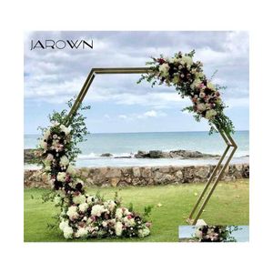 Декоративные цветы венки Jarown Hexagon свадебная арка Золото черное железное стой