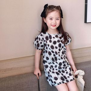 Mädchen Kleider 2023 Sommer Nette Baby Mädchen Koreanischen Stil Kleidung Kinder Mode Gedruckt Prinzessin Kleid Kurze Baumwolle #9389