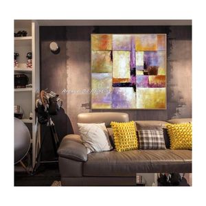 Картины Arthyx ручная нарисована абстрактная цветная картина масляной живописи на холсте современное искусство картина стены для гостиной дома декорати dh2nz