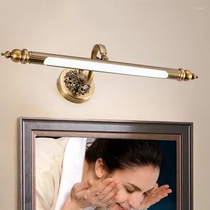 Стеновая лампа коричневое бронзовое зеркало светодиод 8 Вт 51 см антикварная золотая европейская спальня для ванной комнаты легкая косвенная шкаф