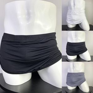 MUITAS MEN Men Sexy Sauna Boxer Shorts Penis Bolsa Roupa Roupa Masculina Casual Casual Saias de Pijama Pant estilo japonês