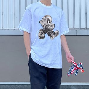 22FW Elephant Tee Karikatür Baskılı Kadın Erkek Tişörtler Kutu Mektubu Gevşek Klasik Yaz Kısa Kollu Moda Sıradan Katı Nefes Alabilir High Street Tee Tjammtx78