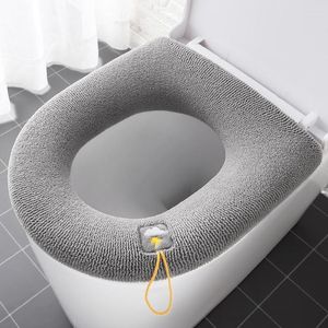 Toilet Seat Covers Universal Cover Pure Color Pattern Closestool Warm Accessories Bathroom Mat Cushion Soft K1X2