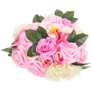 Flores decorativas Wreath Heart Heart Garland Flower Flor Rose Rose Wrinals Artificial Wrinalh