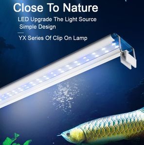 18-75cm Süper İnce LEDS Akvaryum Işıkları Su Bitki Işığı Uzatılabilir Su Geçirmez Klipsi Balık tankı için lamba 90-260V