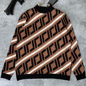 Высококачественный свитер Fendis, вязаный свитер, новый бренд Tide, мужские леггинсы с длинными рукавами и двойными полосками F, рубашки, плотные женские рубашки
