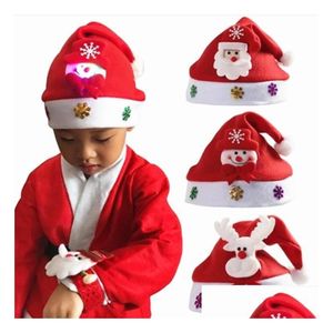 Вечеринка шляпы 2021 adt adt Child Led Growning Lighting Hat Hat Hat Santa Claus Healer Snowman снеговик Рождество подарки кепка ночная лампа