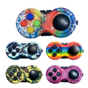 Fidget Pad parmak duyusal oyuncak kamuflaj renk gamepad modeli eğlenceli küp itme düğmesi tutamağı el kontrolörü stres giderme dekompresyon oyuncakları anksiyete rahatlatıcı