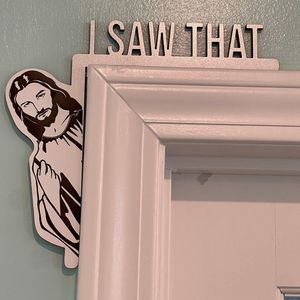 Other Decorative Stickers Wooden Door I Saw That Jesus Head Funny Home Decor Frame Ornament AND Merry Christmas Decoration Santa Claus Elk 230111