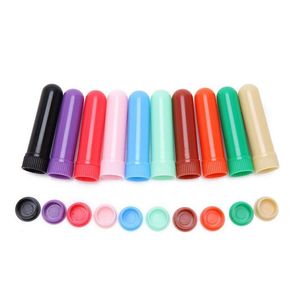 Sponges Applicators Cotton Sponges Essential Colored Plastic Blank Nasal Inhalers Tubes Sticks Container With Wicks For Oil Nose Dhezj