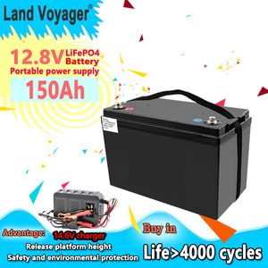 Land Voyager 12.8V 150Ah LiFePO4 pil paketi 12V150Ah dahili 100A BMS A sınıfı taşınabilir açık araba enerji depolama