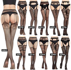 sex toys Sex stockings Funny silk one-piece open-crotch suspenders large sexy detachable fishnet