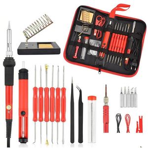 Кухонные смесители 26 шт. 60 Вт Mtifuncuman Electric Seter Iron Kit Deardriver Desalting Tip Tip Plyers Добавить мешок для инструментов Eu Plugul/U DHLDP