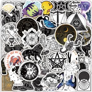 52pcs nuovi adesivi di astrologia adesivi magici estetici vintage adesivi di stregoneria celeste zodiaco adesivi graffiti per adesivo per laptop bagagli fai da te