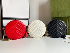 2023 Kadın 550154 Lüks Tasarımcı Çantası Hafif Yuvarlak Mini Çanta Omuz çantaları boyunca taşınabilir 3 renk