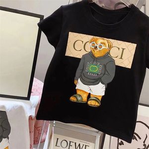 Çocuklar Tasarımcı Giyim Lüks Hayvan Baskılı Tshirt Moda Mektup Elbise Bebek Çocuk Tshirt Çocuk Yüksek Kaliteli Giyim 2 renkler