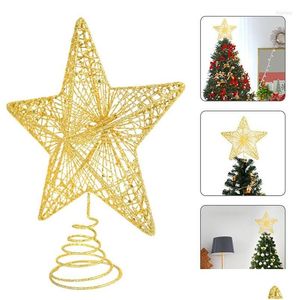 Decora￧￵es de Natal Goud Glitter Kerstboom Top Ijzer Ster Kerst Decoraties Voor Huis Xmas Boom Ornamenten Navidad Nieuwjaar 2023 D Dhleb