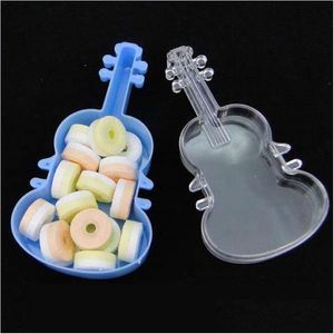 Parti Favor Güzel Plastik Violin Candy Kutusu Bebek Duş Dekoru Hediye Malzemeleri Düğün Doğum Günü Favors Kutuları ZA4977 DRAP TESLİM EV DHIK7