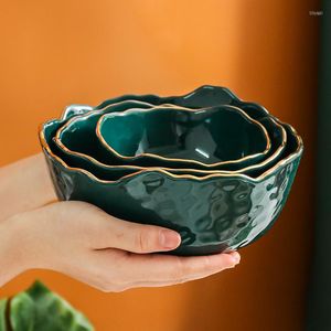 Миски Emerald Phnom Penh Ceramic Salad Mowl Homeving Nordic Decor Deblarebare Большой фруктовой чашка Chinaware Home фарфоровая суп с лапшой