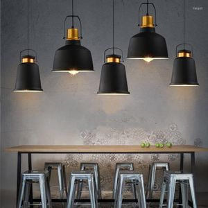 Подвесные лампы ретро -американская E27 Light Kitchen Restaurant Coffee Shop Home Personality Single Head Black Led Musical Instrument Lights