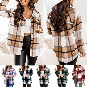 Kadınlar Blouses Sonbahar ve Kış Ceket Ceket Kadınlar için Günlük Gömlek Çanak Düğmesi Aşağı Yaklaşık Çalışma Palto Palto Kadın Klasik Hardigan Lady