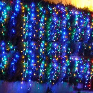 Dizeler 3M 300 LED'ler Noel Işıkları Icikle Dize Işık Bahçe Merkezi için Düğün Balkon Evi Tatil Açık Dekorasyonlar ABD Fiş