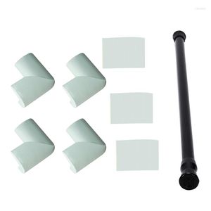 Banyo Aksesuar Seti 1 PCS Yay Uzatılabilir Yüklü Perde Demiryolu Direği Pencere Gerilim Çubuğu 40-70cm 4pcs Bebek Güvenliği Köşesi