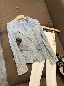 BS171 Kadın Takımları Blazers Tide Resmi Parisstyle Designer Luxurystyle Ceket Çift göğüslü Ortak Girişimci Slim Plus Boyut Giyim