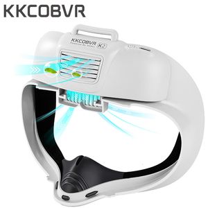 Akıllı Gözlükler KKCOBVR K2 Görev 2 Soğutma Fanı için Lens Sisleme 500mAh Hava Sirkülasyonu Meta Quest2 Aksesuarlar Nefes Alabilir Deri 230114