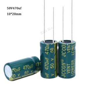 20pcs lot 50V 470UF 10*20 high frequency low impedance aluminum electrolytic capacitor 470uf 20%