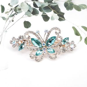 Neue koreanische funkelnde Kristallband Schmetterling Blume Frühling Haarnadel Retro Zirkon Clip Pferdeschwanz Legant weibliche Mode Haarschmuck 1349