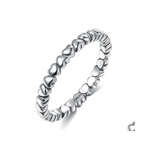 Küme Yüzükleri Zemior Real 925 Sterling Sier Ring Love Heartshape Finger Mücevher Hediyesi Orijinal Global Mağaza Festivali 2021 Bırak Teslimat Dhwaf