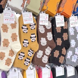 Kadınlar SOCKS Japon sevimli tam ekran ayı tüp çizgi film düz renkli grafiti kız öğrenci tatlı panda