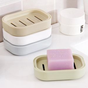 Thicken Plastic Soap Dish Soap Tray Holder With Lids Storage Soap Rack Plate Box Container For Bath Shower Bathroom Supplies