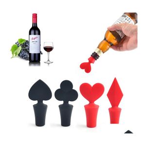 Çubuk Araçlar 4 Stil Poker Şişesi Durdurucu Kapaklar Aile Koruma Şarap Gıda Sınıfı Şişeler Yaratıcı Tasarım Güvenli Sağlıklı Bırak Deli DHBR4