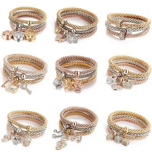 Bileklik Retro Mısır Zinciri Bilezikler Kadınlar İçin Bangles Moda Takı Rhinestone Ağacı Aşk Kalp Kuff Cazibe Bilezik Seti Bijoux Femme