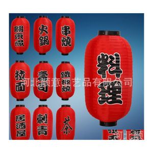 Parti Dekorasyon Kış Kabuğu Büyük Kırmızı Fener Naylon Artefakt Açık havada su geçirmez suşi mutfağı barbekü tenceresi Japon kağıt fener ot6yz