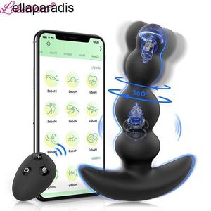 Seks Oyuncaklar Masaj 360 Çıkarma Titreşimli Prostat Anal Fiş Vibratörler Boncuklar Dildo Erkekler için Bluetooth App Uzaktan Kumanda