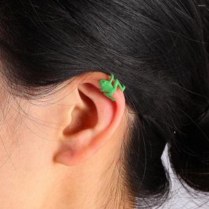 Backs Earrings Personality Green Frog Ear Cuff Clip For Women Girls Cute Cartoon Animal No Piercing Aesthetic Earring Trend Jewelry