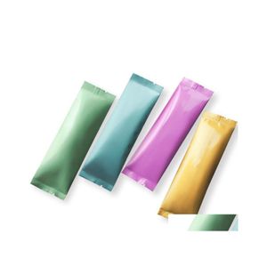 Paketleme torbaları üçlü mühür tasarımı saf alüminyum folyo 15x3.5cm küçük süt çayı pudrası sütür şeker paketleri mini şerit üç dhw4t