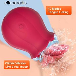 Seksspeeltjes stimulator Rose met Tong Likken Vibrators Vrouwelijke voor Vrouwen Tepel Clitoris Stimulator G-Spot Sextoy Vibrator