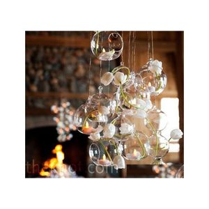 Рождественские украшения 12шт/лот дерево свадебное бар декор для домашнего держателя Tealight Glass Globe Drop Drow Garden Праздничная часть DHH9V