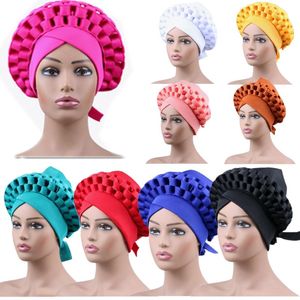 Beanies Beanie/Kafatası Kapakları Türban Şapkası Kadınlar için Afrikalı Mapa Giymeye Hazır Kadın Kafası Sararlar Müslüman Nijeryalı Düğün Gelenek