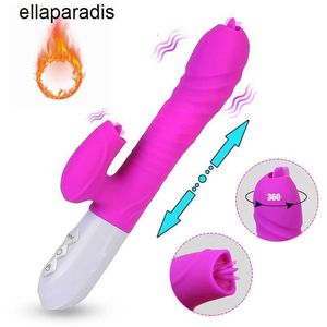 Giocattoli del sesso massaggiatore 20 cm allungamento leccare vibratore per le donne dildo riscaldato clitoride ventosa spina anale vaginale masturbatore femminile adulti