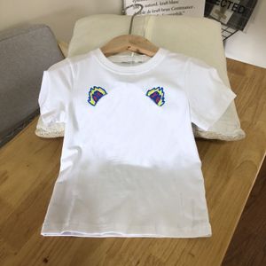 Çocuklar kıyafetleri kaplan kafa nakış tişörtleri mektuplar giyim yaz kızları tişörtler moda sevimli üstler sıradan çocuk tshirts tshirts erkek bebek pıtırtı i8ok#