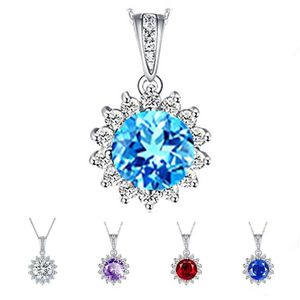 Подвесные ожерелья b-illing блестящие хрустальные цветочные колье для женщин ювелирные украшения леди серебряный серебряный цепной аксессуары