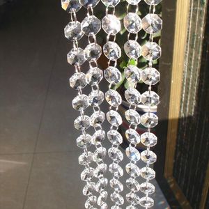 Кристалл люстр оптом 15 м/лот серебряное кольцо K9 Garland Chains Glass 14 мм восьмиугольные шарики