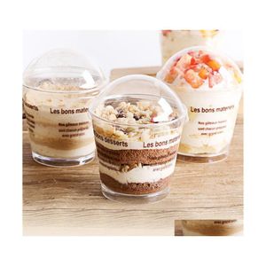 Cupcake 200ml Şeffaf Tiramisu dondurma fincan plastik köpük kek Erişimebilir jöle ER puding tatlı setleri parti malzemeleri dr dhfuq