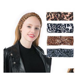 Главные повязки Leopard Print Designer Turban для женщин для женщин с витой узел